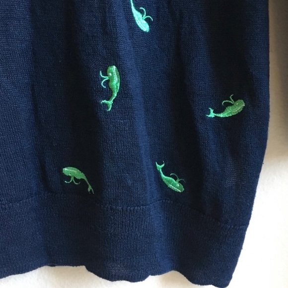 J.Crew | Linen Tippi Whale Sweater in Navy - Picture 6 of 7